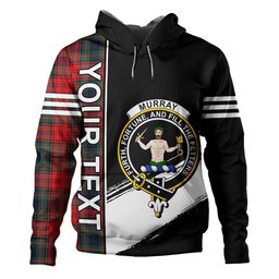 ScotsTee Shop Scottish Murray of Atholl Red Dress (Murray of Atholl; Red Dress) Modern Clan Crest Tartan Hoodie Quarter Personalized