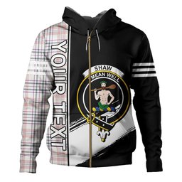ScotsTee Shop Scottish Shaw Women's Dress Weathered Clan Crest Tartan Hoodie Quarter Personalized
