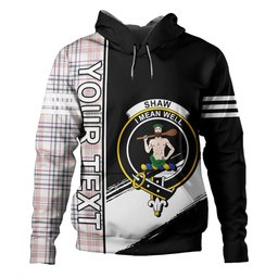 ScotsTee Shop Scottish Shaw Women's Dress Weathered Clan Crest Tartan Hoodie Quarter Personalized