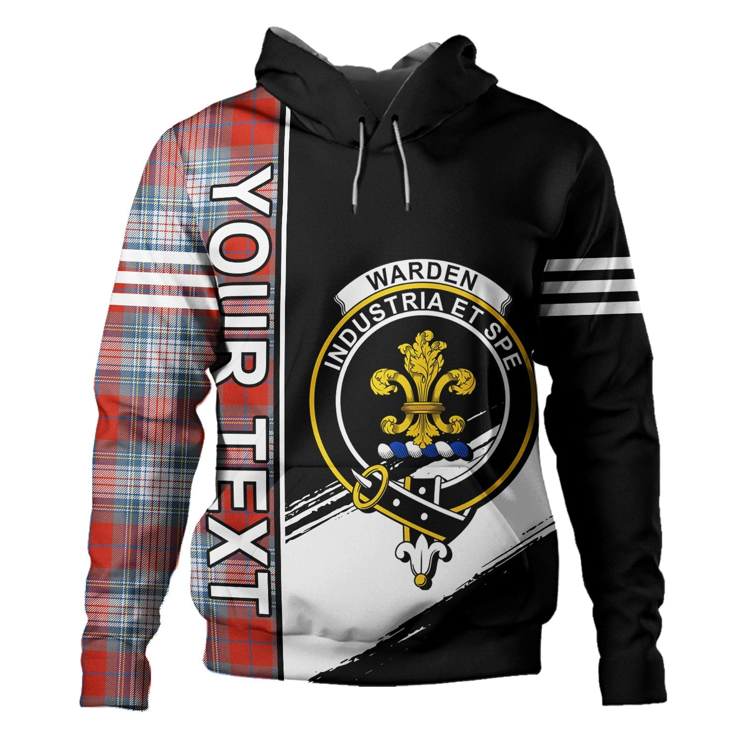 ScotsTee Shop Scottish Warden Ancient Clan Crest Tartan Hoodie Quarter Personalized