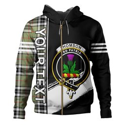 ScotsTee Shop Scottish Thomson Camel (MacThomas Thompson Camel) Ancient Clan Crest Tartan Hoodie Quarter Personalized