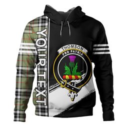 ScotsTee Shop Scottish Thomson Camel (MacThomas Thompson Camel) Ancient Clan Crest Tartan Hoodie Quarter Personalized