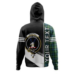 ScotsTee Shop Scottish Sempill (Semple) Ancient Clan Crest Tartan Hoodie Quarter Personalized