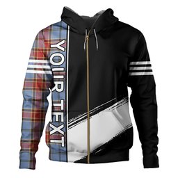 ScotsTee Shop Scottish Traill (Trayle) Ancient Clan Crest Tartan Hoodie Quarter Personalized