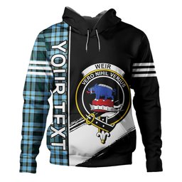 ScotsTee Shop Scottish Weir Modern Clan Crest Tartan Hoodie Quarter Personalized