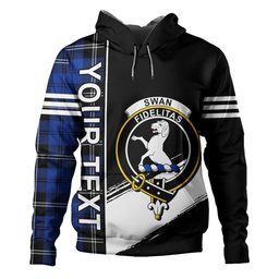 ScotsTee Shop Scottish Swan Modern Clan Crest Tartan Hoodie Quarter Personalized