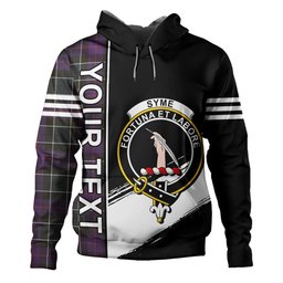 ScotsTee Shop Scottish Syme Weathered Clan Crest Tartan Hoodie Quarter Personalized