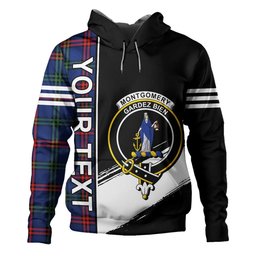 ScotsTee Shop Scottish Montgomery Modern Clan Crest Tartan Hoodie Quarter Personalized