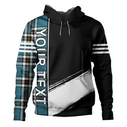 ScotsTee Shop Scottish Thomson Blue (MacThomas Blue Thompson Dress) Ancient Clan Crest Tartan Hoodie Quarter Personalized