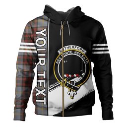 ScotsTee Shop Scottish Rutherford Weathered Clan Crest Tartan Hoodie Quarter Personalized