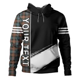 ScotsTee Shop Scottish Murray of Atholl variation (Murray of Atholl; variation) Weathered Clan Crest Tartan Hoodie Quarter Personalized