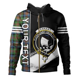 ScotsTee Shop Scottish Tennant Ancient Clan Crest Tartan Hoodie Quarter Personalized