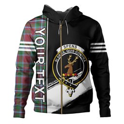 ScotsTee Shop Scottish Spens Ancient Clan Crest Tartan Hoodie Quarter Personalized