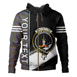 ScotsTee Shop Scottish MacIntyre of Littleport Ancient Clan Crest Tartan Hoodie Quarter Personalized