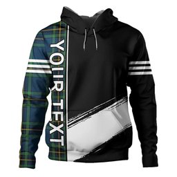 ScotsTee Shop Scottish Murray of Elibank Modern Clan Crest Tartan Hoodie Quarter Personalized