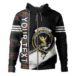ScotsTee Shop Scottish Stewart Black Ancient Clan Crest Tartan Hoodie Quarter Personalized