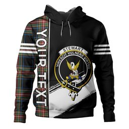 ScotsTee Shop Scottish Stewart Black Ancient Clan Crest Tartan Hoodie Quarter Personalized