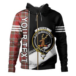 ScotsTee Shop Scottish Spens Weathered Clan Crest Tartan Hoodie Quarter Personalized