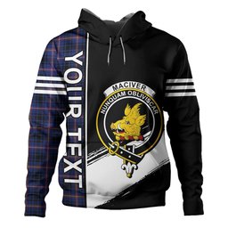 ScotsTee Shop Scottish MacIver of Strome Modern Clan Crest Tartan Hoodie Quarter Personalized