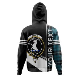 ScotsTee Shop Scottish Swan Ancient Clan Crest Tartan Hoodie Quarter Personalized