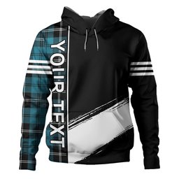 ScotsTee Shop Scottish Swan Ancient Clan Crest Tartan Hoodie Quarter Personalized