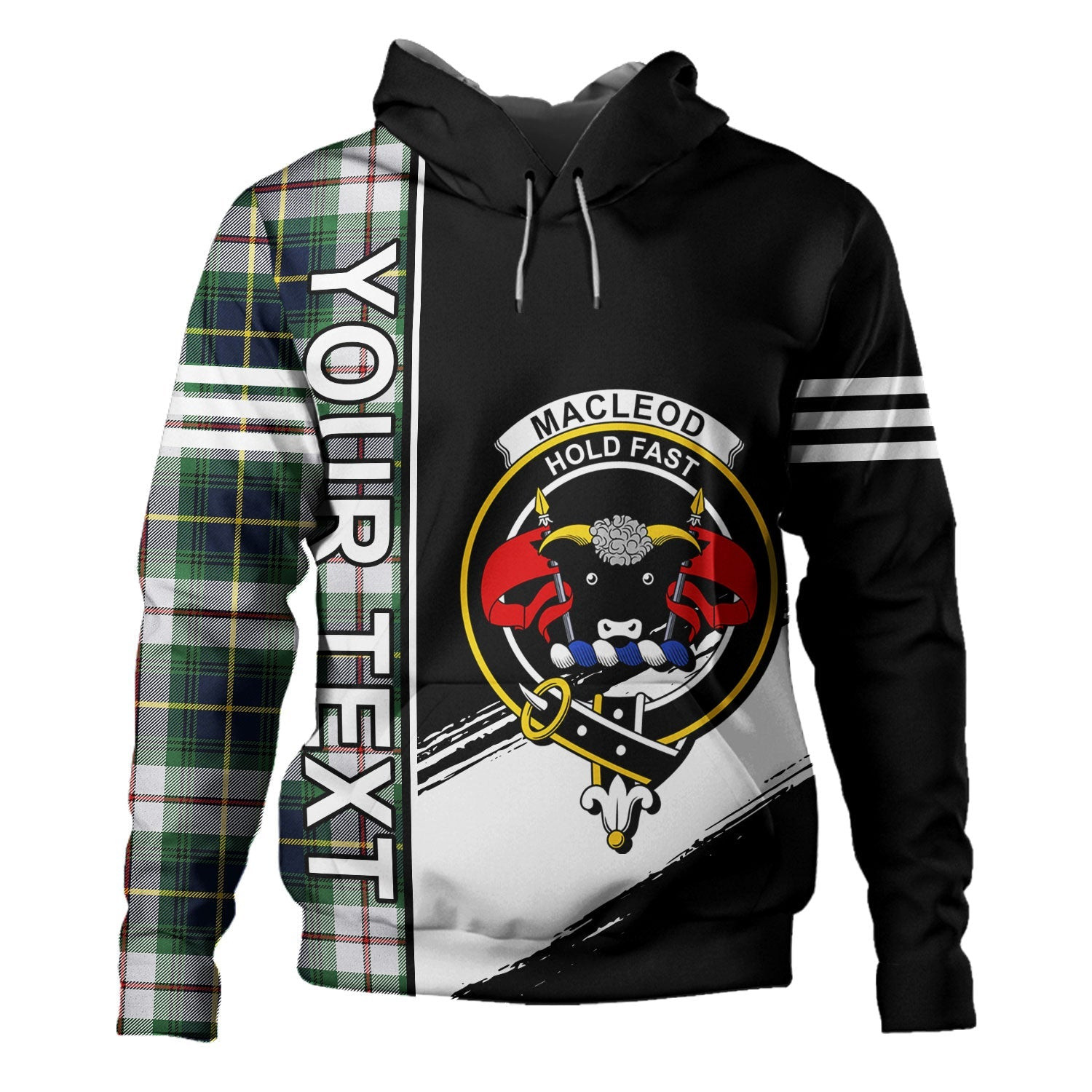 ScotsTee Shop Scottish MacLeod of California Modern Clan Crest Tartan Hoodie Quarter Personalized