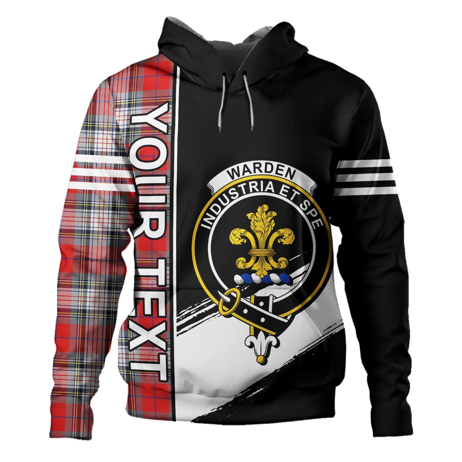 ScotsTee Shop Scottish Warden Modern Clan Crest Tartan Hoodie Quarter Personalized