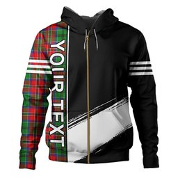 ScotsTee Shop Scottish McCulloch Clan Crest Tartan Hoodie Quarter Personalized
