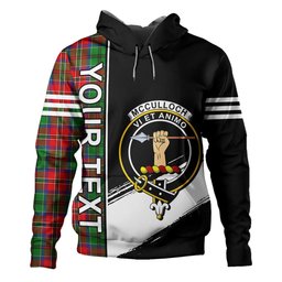 ScotsTee Shop Scottish McCulloch Clan Crest Tartan Hoodie Quarter Personalized