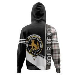 ScotsTee Shop Scottish MacPherson of Cluny Black & White Weathered Clan Crest Tartan Hoodie Quarter Personalized
