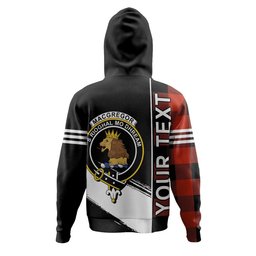 ScotsTee Shop Scottish MacGregor Rob Roy (Gregor Red & Black) Ancient Clan Crest Tartan Hoodie Quarter Personalized