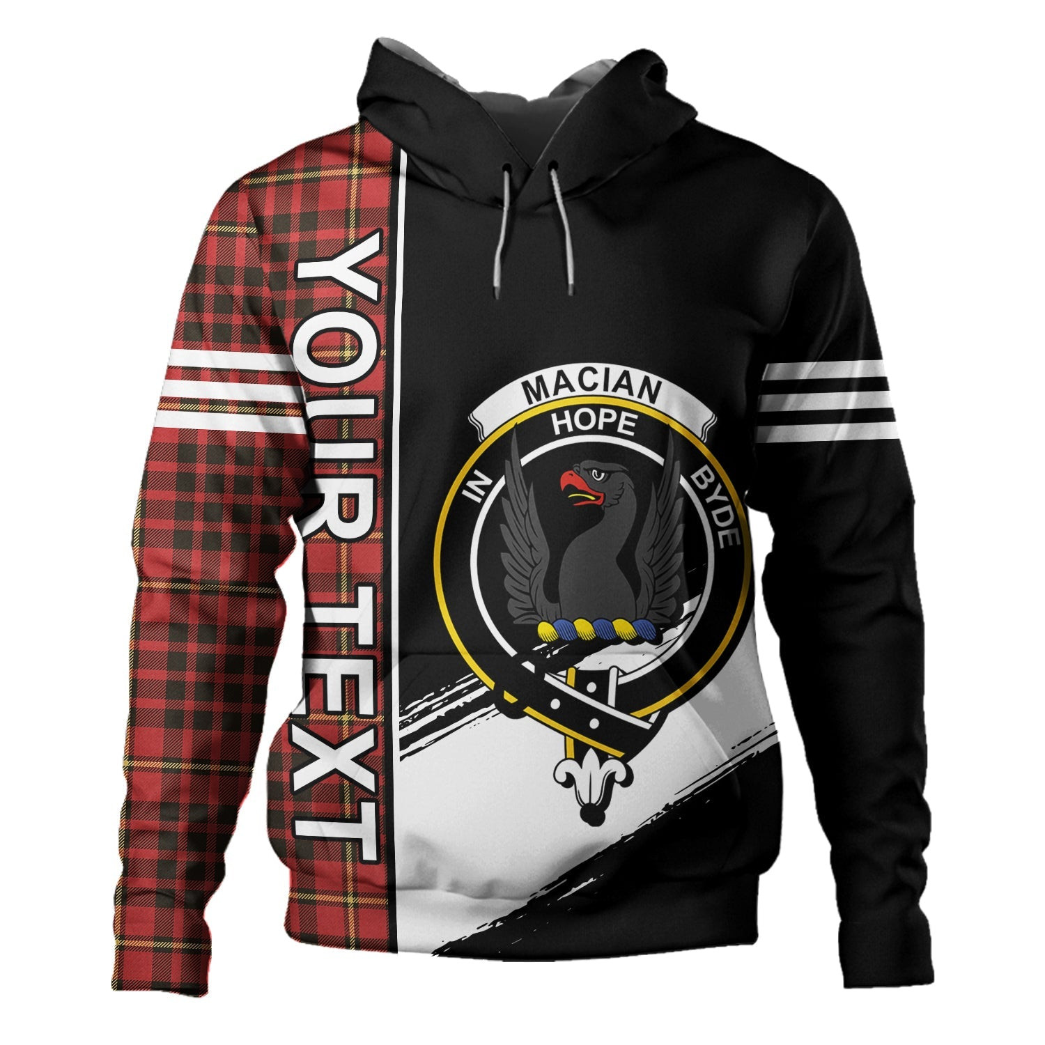 ScotsTee Shop Scottish MacIan Weathered Clan Crest Tartan Hoodie Quarter Personalized
