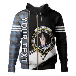 ScotsTee Shop Scottish Miller Weathered Clan Crest Tartan Hoodie Quarter Personalized