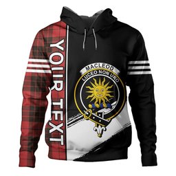 ScotsTee Shop Scottish MacLeod of Raasay Weathered Clan Crest Tartan Hoodie Quarter Personalized