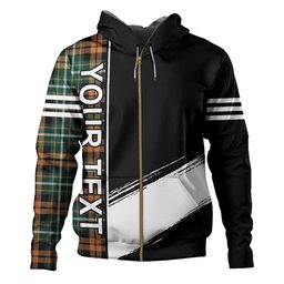 ScotsTee Shop Scottish Ramsay Orange Modern Clan Crest Tartan Hoodie Quarter Personalized