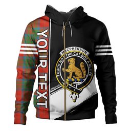ScotsTee Shop Scottish MacPherson of Cluny Ancient Clan Crest Tartan Hoodie Quarter Personalized
