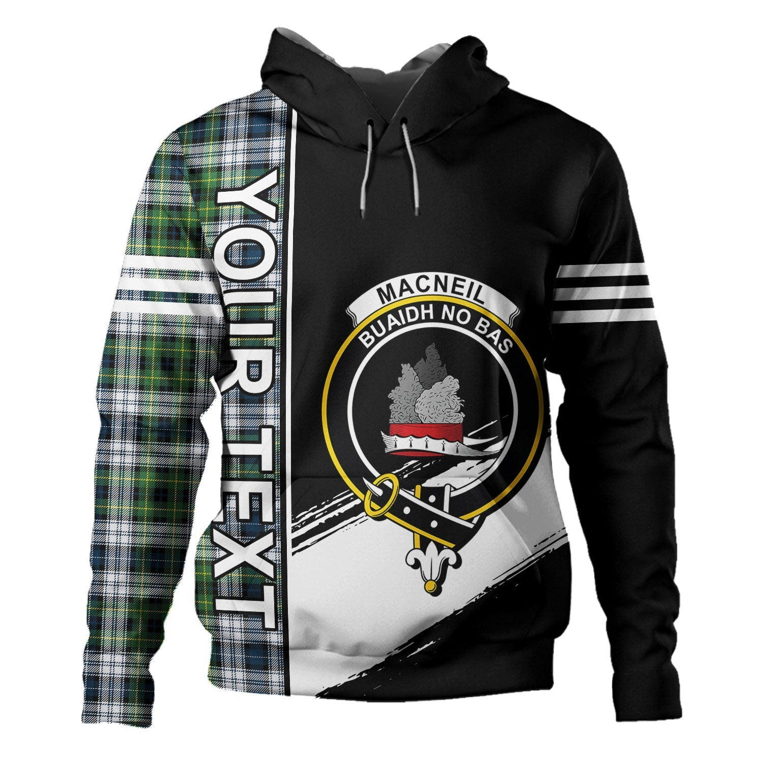 ScotsTee Shop Scottish MacNeil of Barra (MacNeil MacNeill) Paton Dress Modern Clan Crest Tartan Hoodie Quarter Personalized
