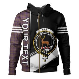 ScotsTee Shop Scottish Rae Weathered Clan Crest Tartan Hoodie Quarter Personalized