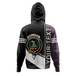 ScotsTee Shop Scottish MacLaren of Broich Weathered Clan Crest Tartan Hoodie Quarter Personalized
