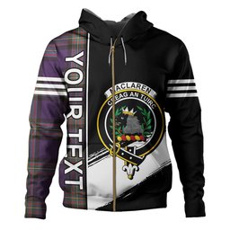 ScotsTee Shop Scottish MacLaren of Broich Weathered Clan Crest Tartan Hoodie Quarter Personalized