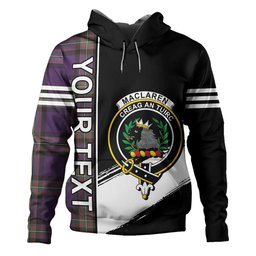 ScotsTee Shop Scottish MacLaren of Broich Weathered Clan Crest Tartan Hoodie Quarter Personalized