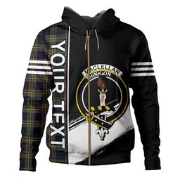 ScotsTee Shop Scottish MacLellan Modern Clan Crest Tartan Hoodie Quarter Personalized