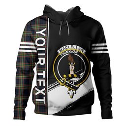 ScotsTee Shop Scottish MacLellan Modern Clan Crest Tartan Hoodie Quarter Personalized