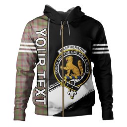 ScotsTee Shop Scottish MacPherson of Glentruim Weathered Clan Crest Tartan Hoodie Quarter Personalized