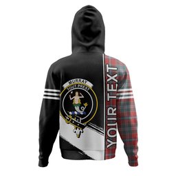 ScotsTee Shop Scottish Murray of Abercairney Weathered Clan Crest Tartan Hoodie Quarter Personalized