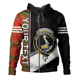 ScotsTee Shop Scottish MacQuarrie (MacGuarie) Ancient Clan Crest Tartan Hoodie Quarter Personalized