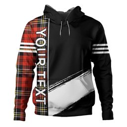 ScotsTee Shop Scottish MacPherson of Cluny Red Ancient Clan Crest Tartan Hoodie Quarter Personalized