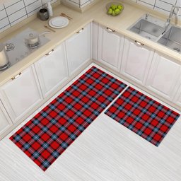 ScotsTee Shop Scottish Baillie of Polkemmet Red Modern Crest Tartan Kitchen Rug Sets