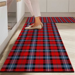 ScotsTee Shop Scottish Baillie of Polkemmet Red Modern Crest Tartan Kitchen Rug Sets