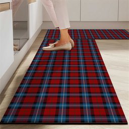 ScotsTee Shop Scottish Baillie of Polkemmet Red Crest Tartan Kitchen Rug Sets